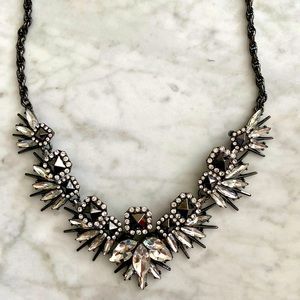 BR black metal and crystal necklace